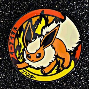Pokemon Flareon Enamel Pin Fire Type Eevee Evolution Collectible Kawaii Badge